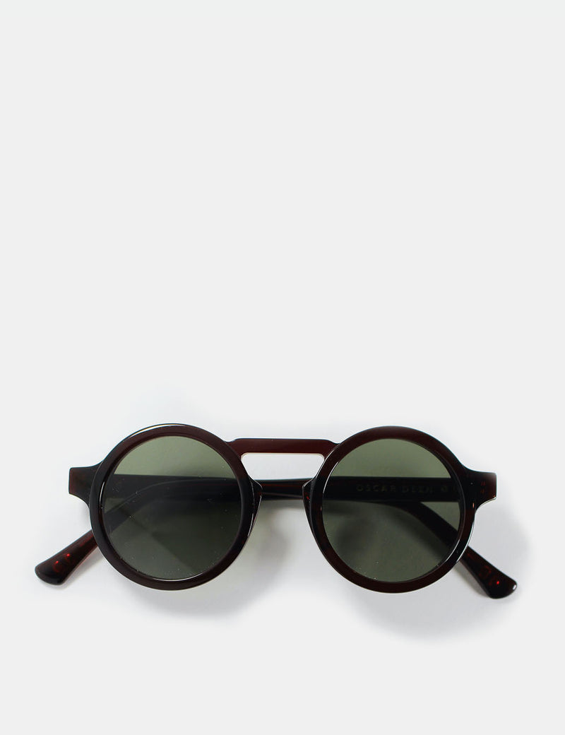 Oscar Deen Panda Sunglasses - Claret/Moss