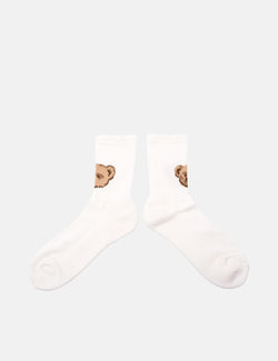 Rostersox F Bear Socks -  White