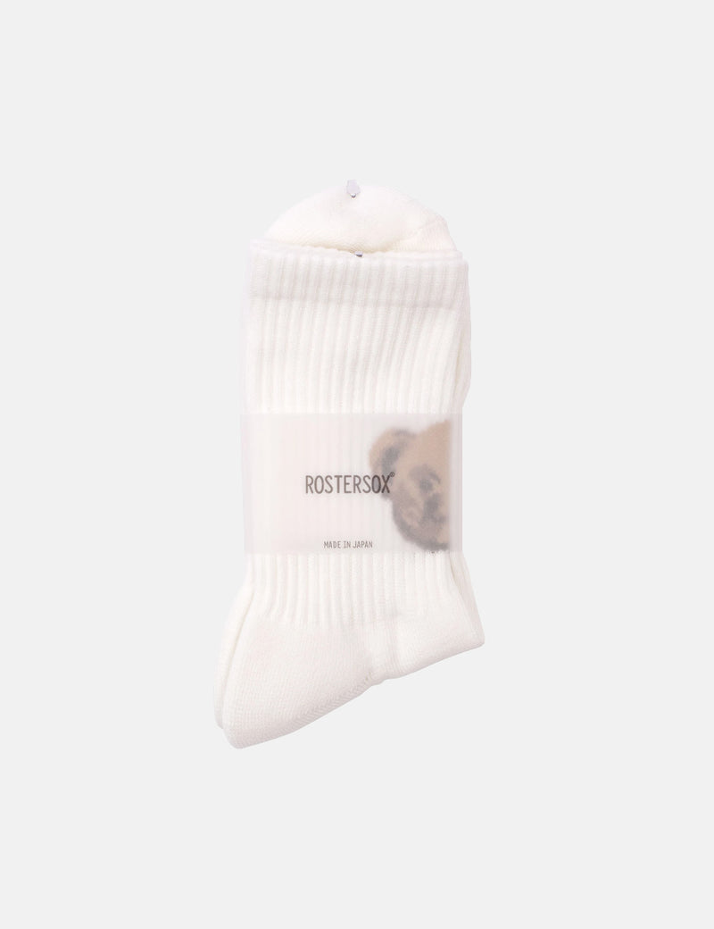 Rostersox F Bear Socks -  White
