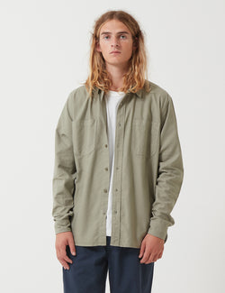 Nigel Cabourn Welder Pocket Oxford Shirt - Washed Army Green