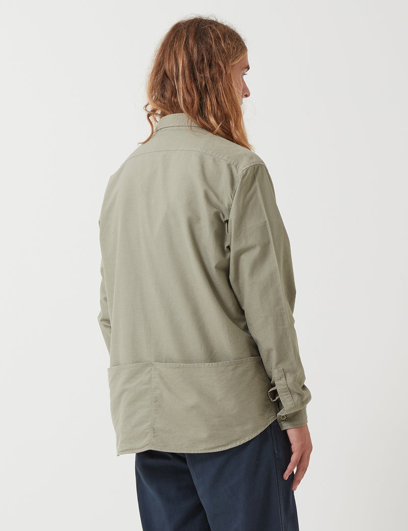 Nigel Cabourn Welder Pocket Oxford Shirt - Washed Army Green