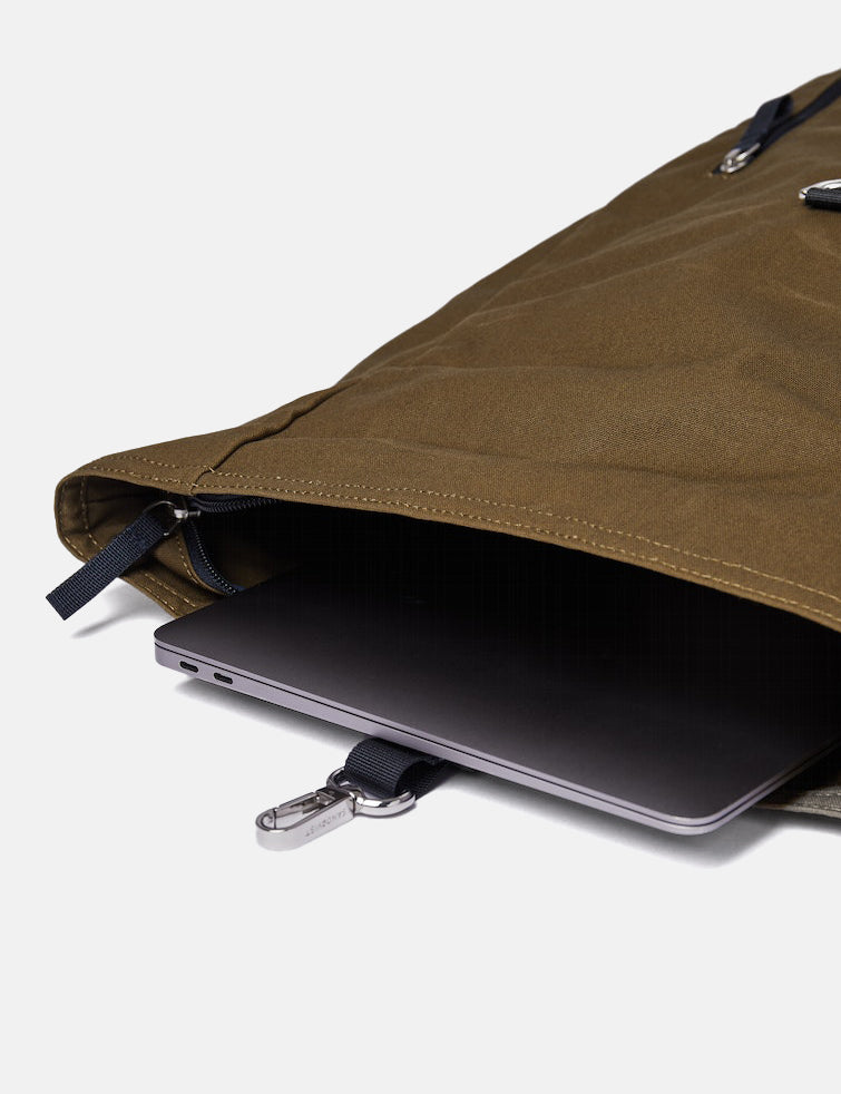 Sandqvist Dante Rolltop Backpack (Vegan) - Olive Green/Navy Blue