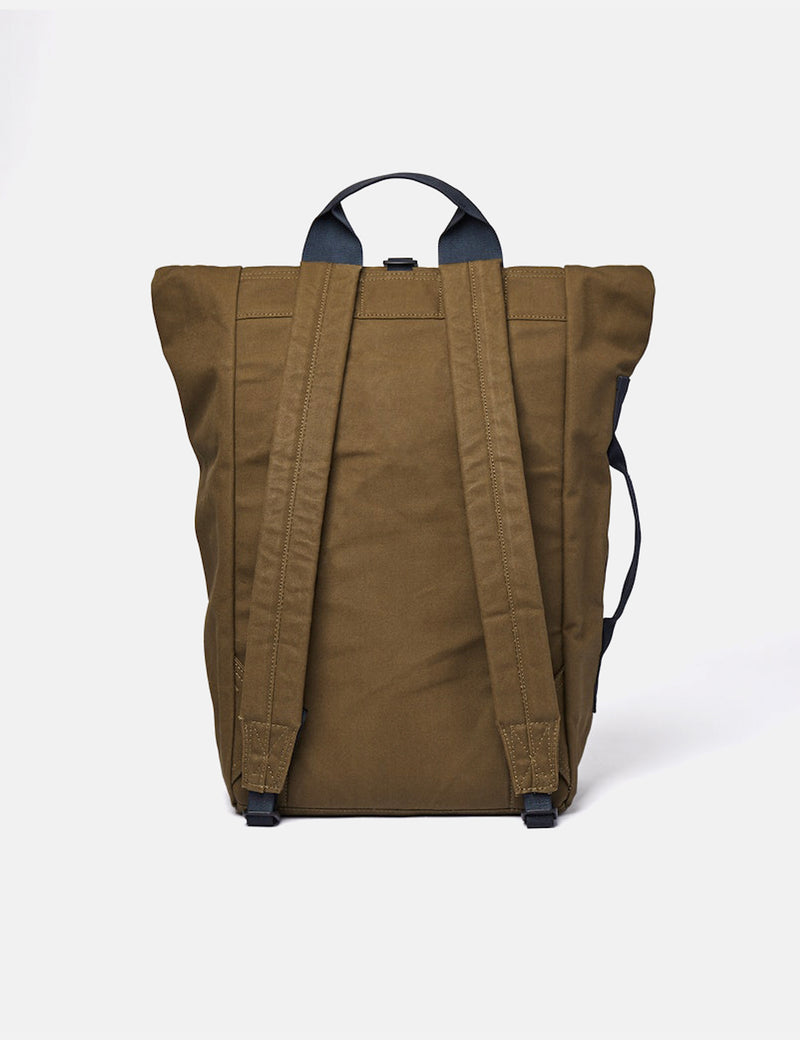 Sandqvist Dante Rolltop Backpack (Vegan) - Olive Green/Navy Blue