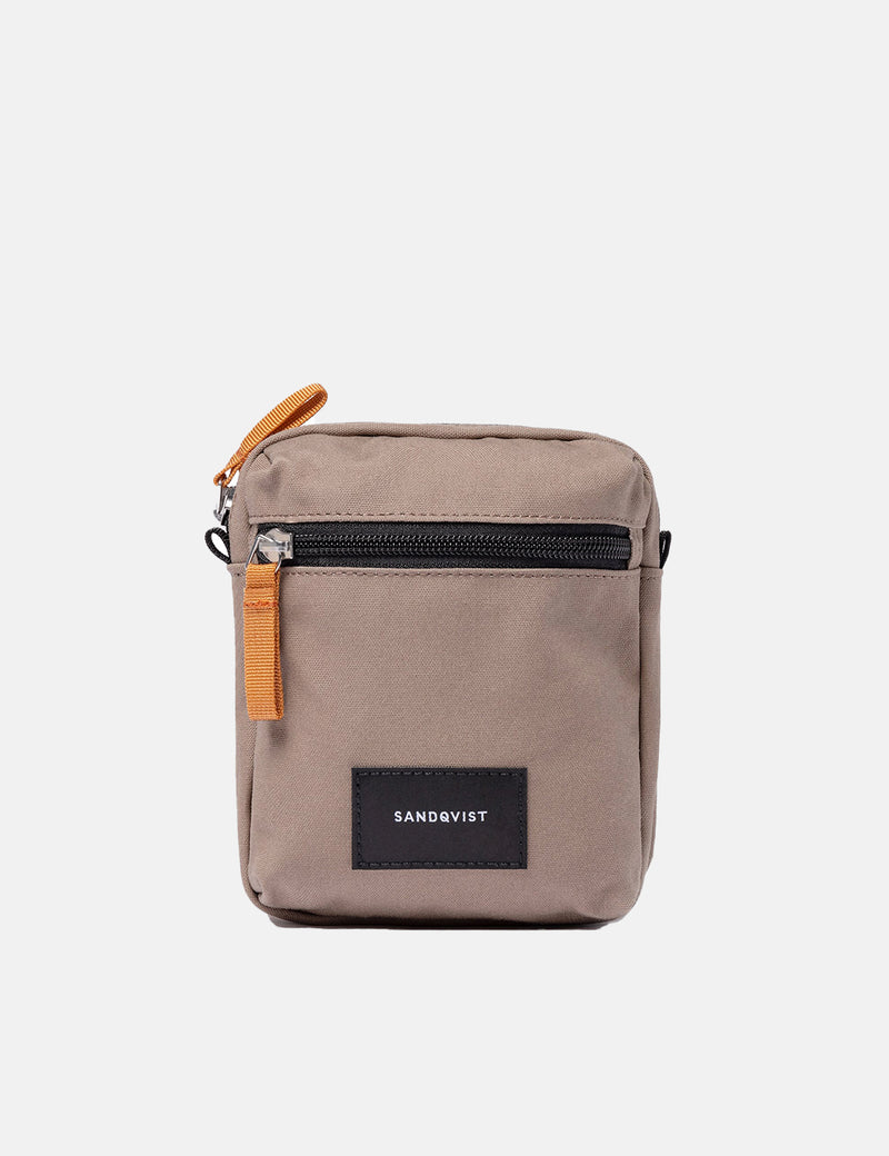 Sandqvist Sixten Vegan Shoulder Bag (Organic/Recycled) - Fossil/Orange