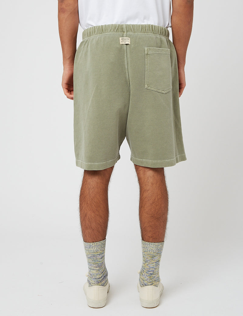 Nigel Cabourn Brodé Arrow Shorts (Heavy Fleece) - US Army Green