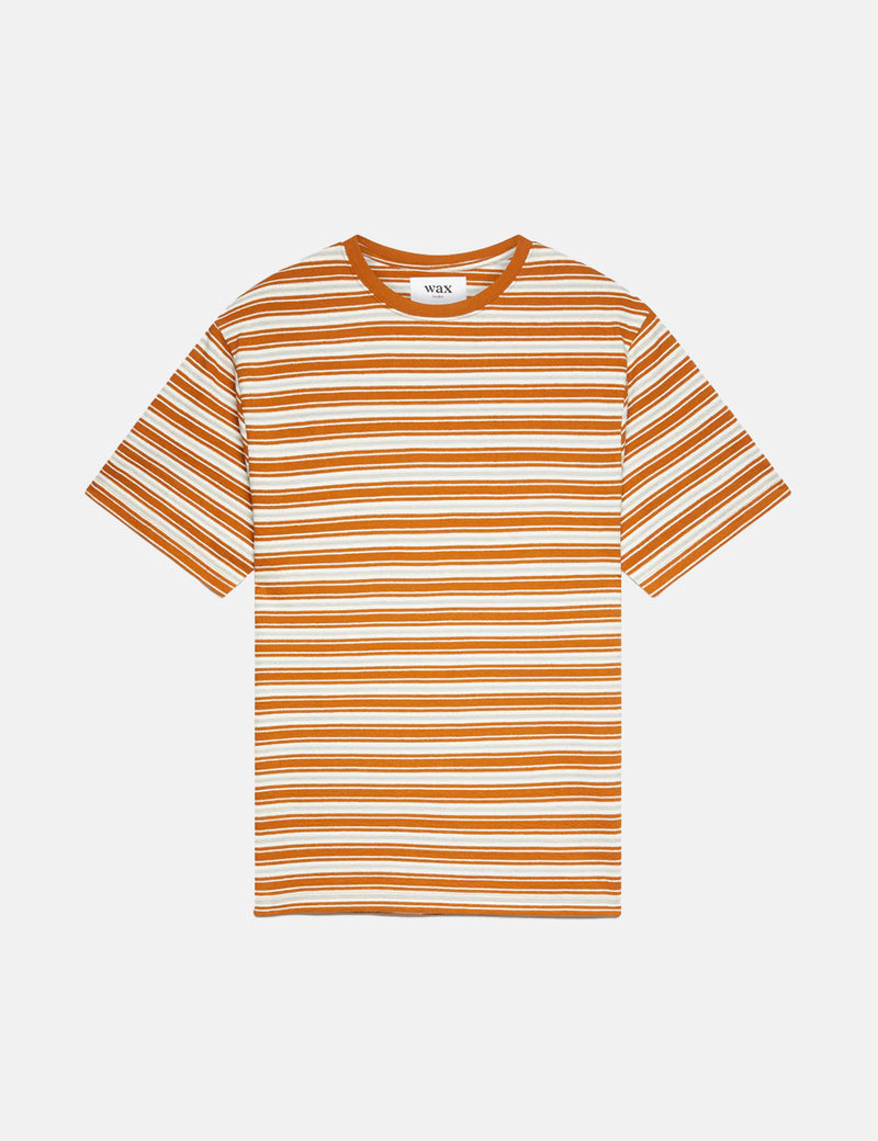 ワックスロンドンディーンTシャツ（トレイルストライプ）-オレンジ