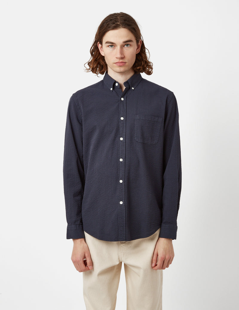 Portuguese Flannel Atlantico Shirt - Navy Blue