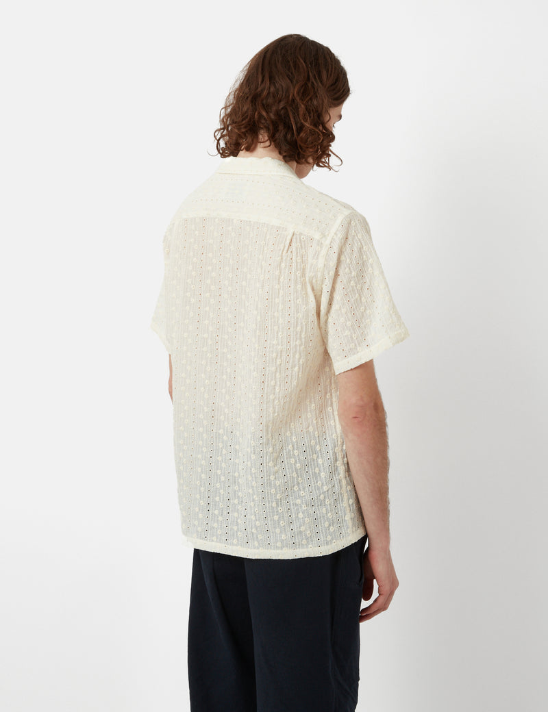 Portuguese Flannel Piros Short Sleeve Shirt - White
