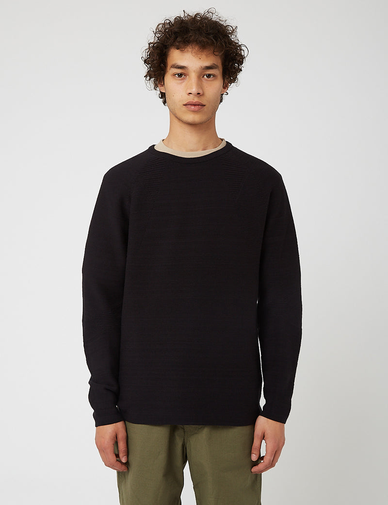 Snow Peak WG Stretch Knit L/S Pullover - Black