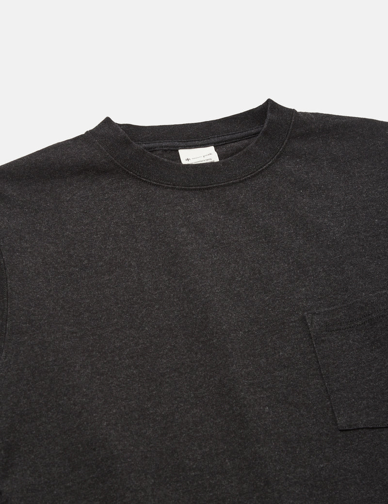 Snow Peak Recycled Cotton Heavy Long Sleeve T-Shirt - Black