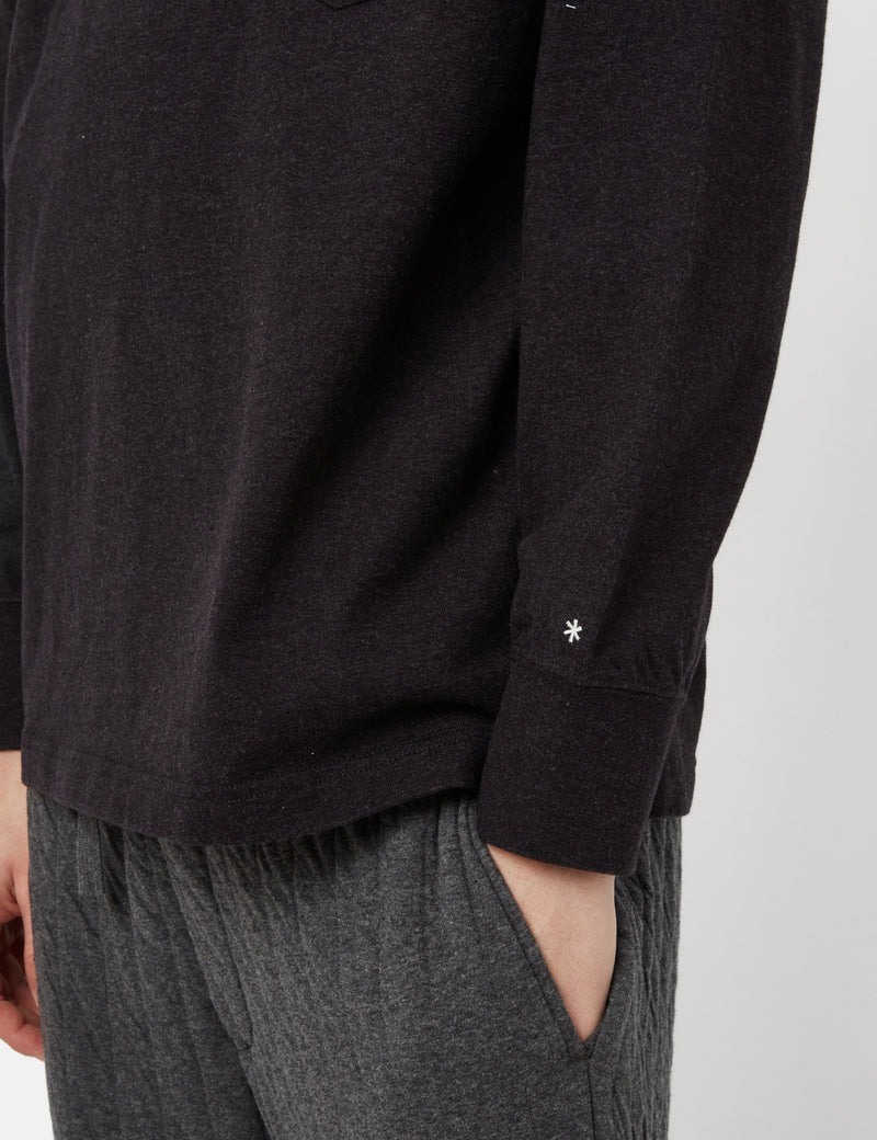 Snow Peak Recycled Cotton Heavy Long Sleeve T-Shirt - Black