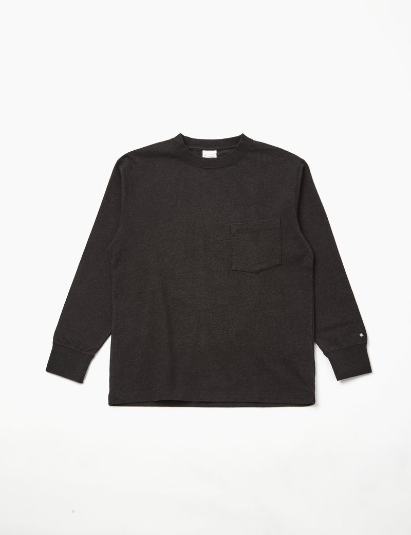 Snow Peak Recycled Cotton Heavy Long Sleeve T-Shirt - Black