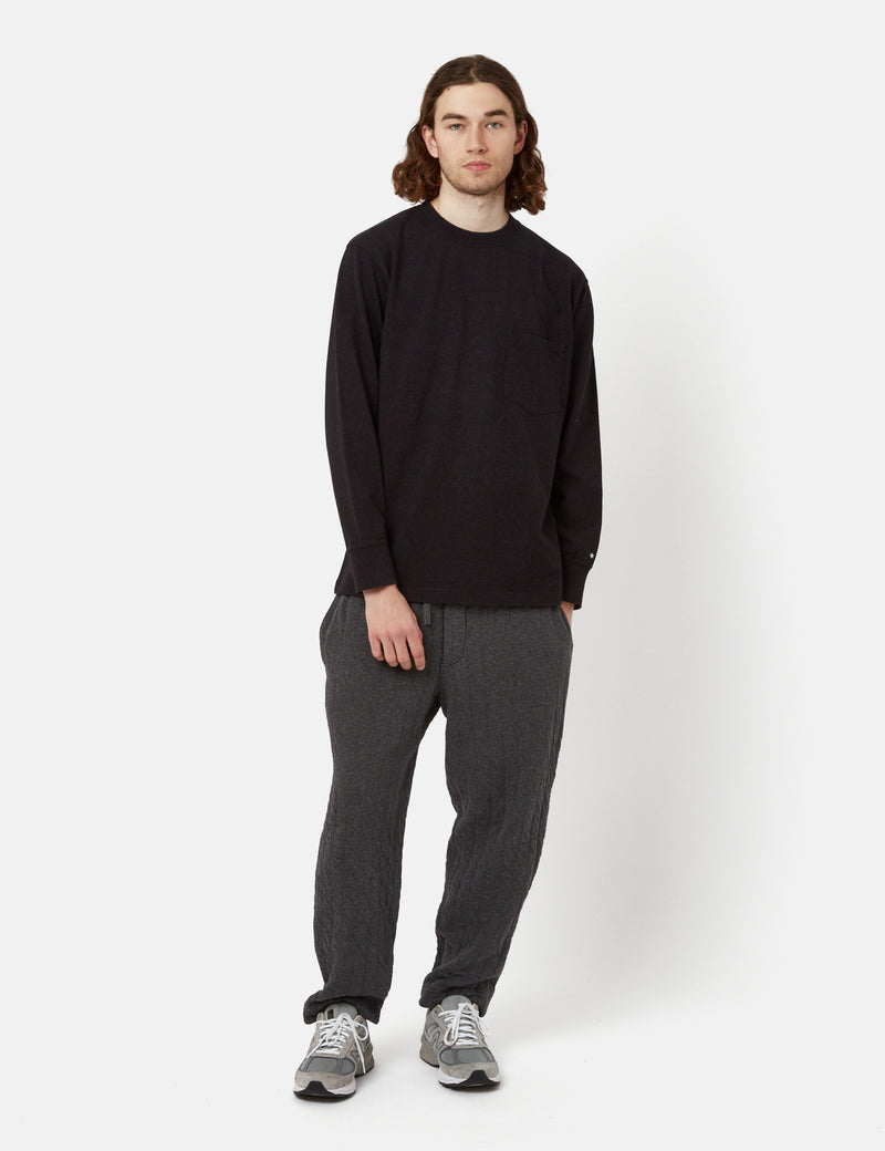 Snow Peak Recycled Cotton Heavy Long Sleeve T-Shirt - Black