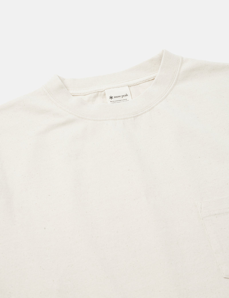 Snow Peak Recycled Cotton Heavy Long Sleeve T-Shirt - Ecru