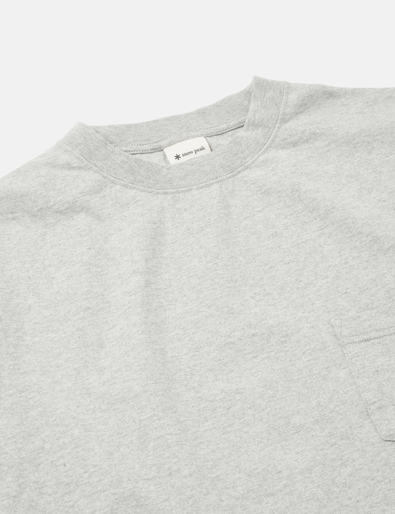 Snow Peak Recycled Cotton Heavy Long Sleeve T-Shirt - Grey