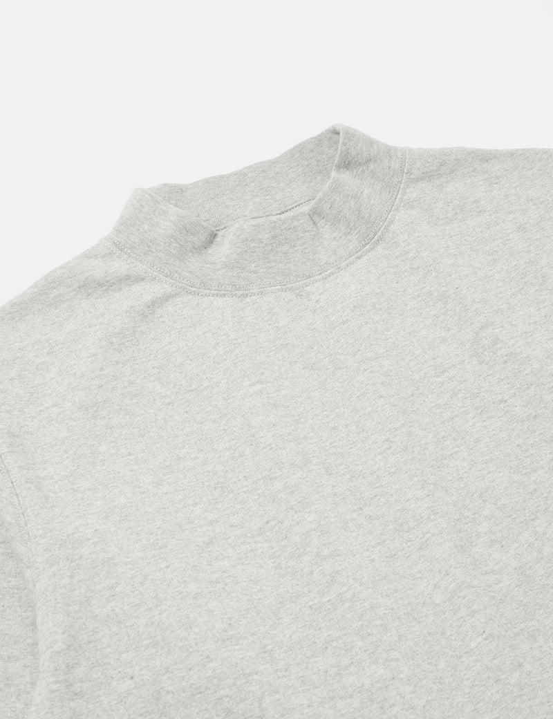 Snow Peak Recycled Cotton Heavy Mockneck Long Sleeve T-Shirt - Grey