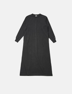 Snow Peak Damenkleid aus recycelter Baumwolle mit langen Ärmeln – Schwarz