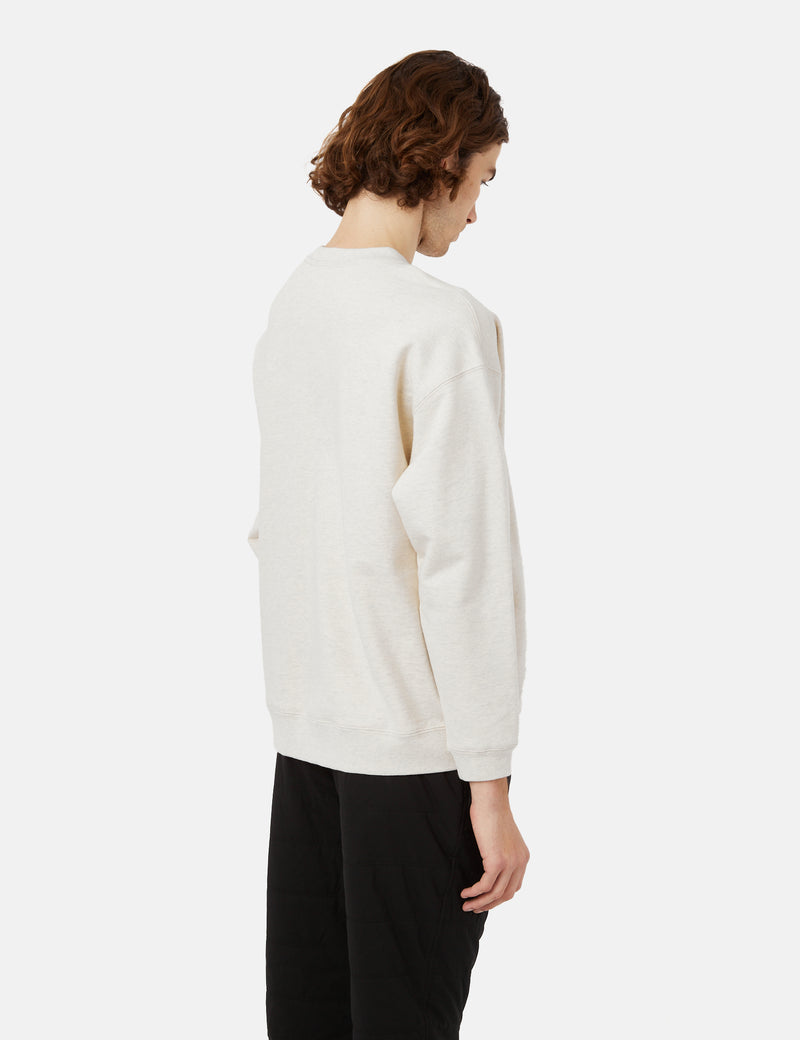 Snow Peak Crewneck Sweatshirt (Recycled Cotton) - Oatmeal Brown