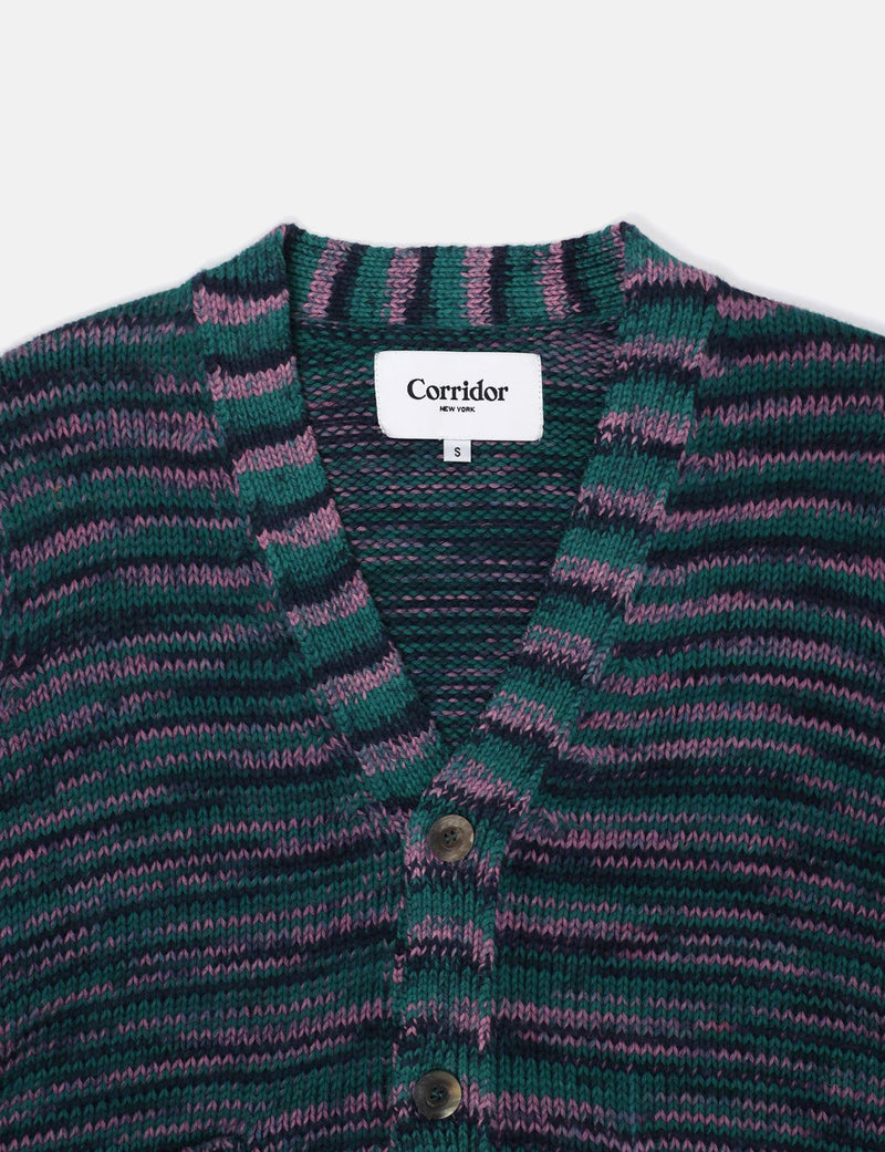 Corridor Space Dye Cardigan - Alpine Blue