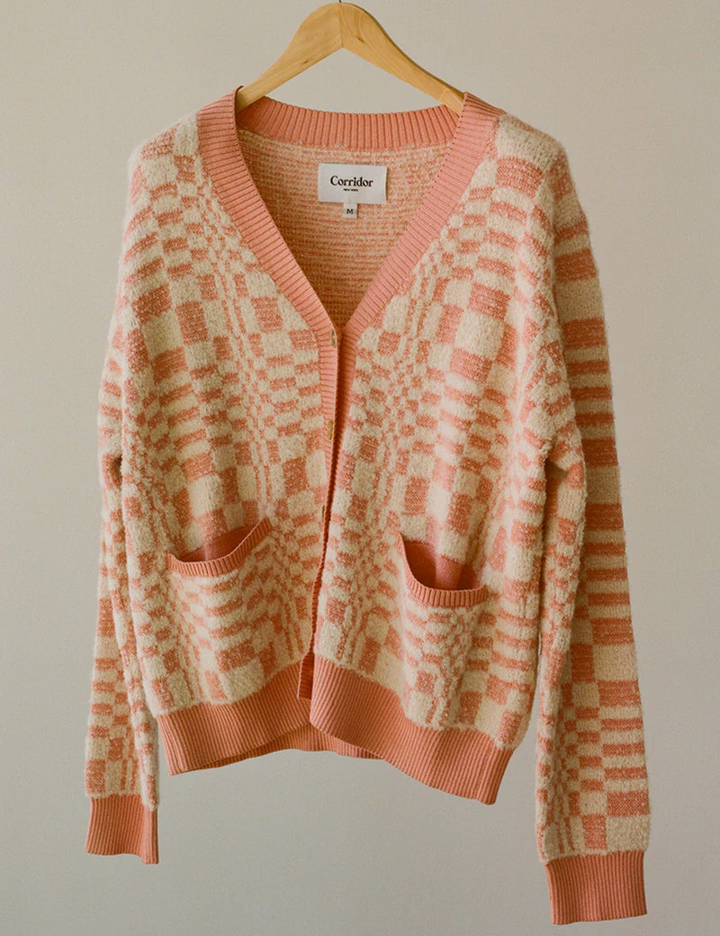 Corridor Optic Alpaca Cardigan - Pink