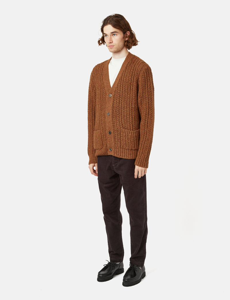 Corridor Braided Cardigan - Umber Brown
