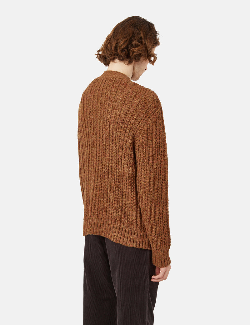 Corridor Braided Cardigan - Umber Brown