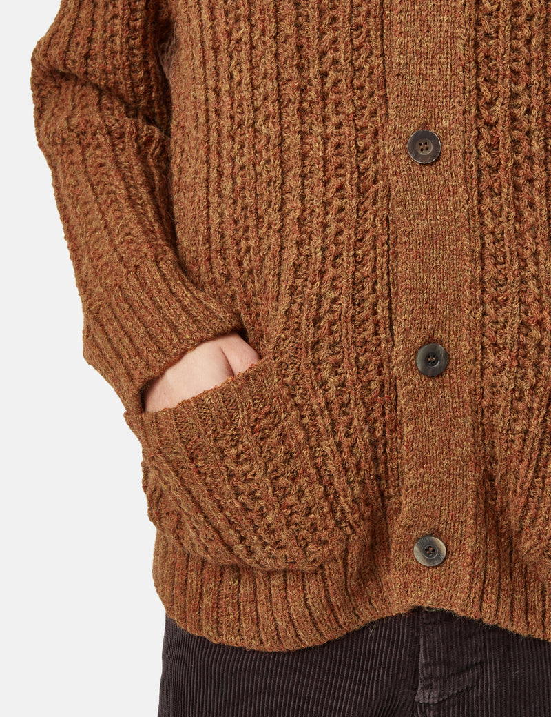 Corridor Braided Cardigan - Umber Brown