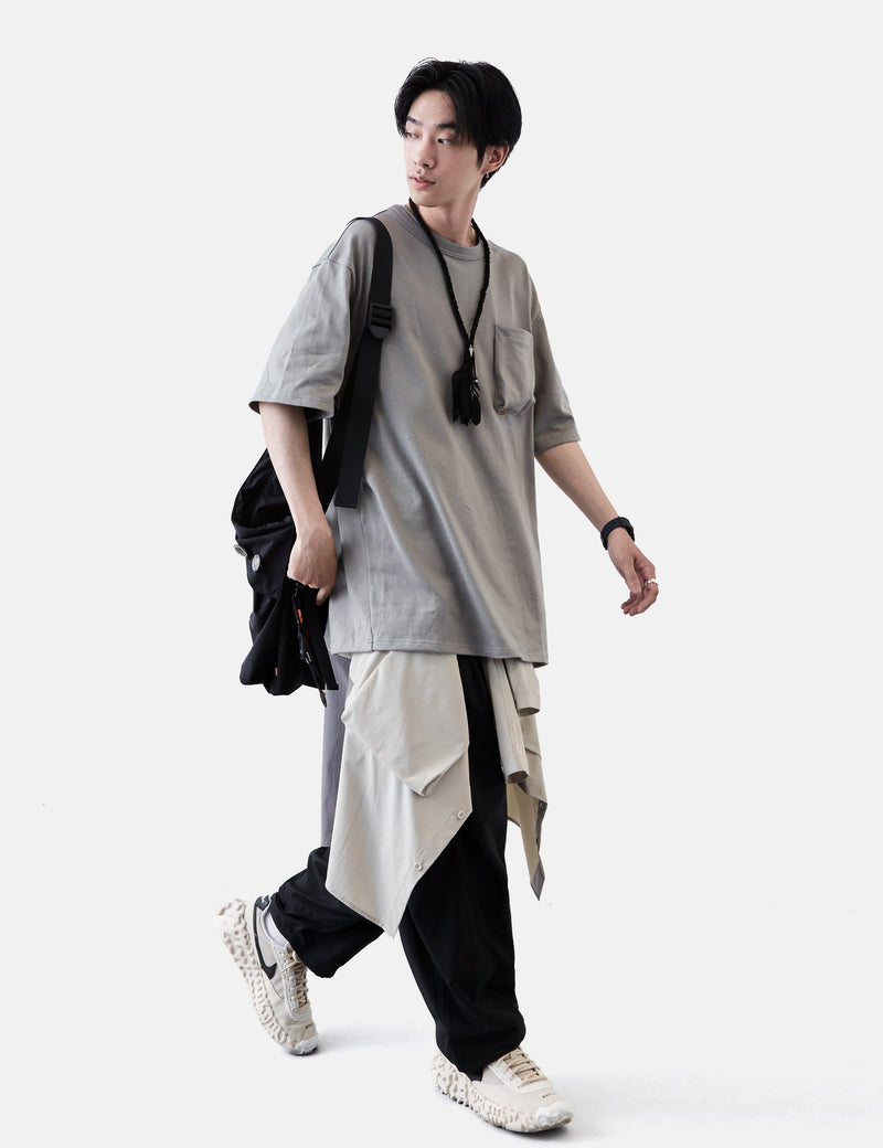 GOOPiMADE “TYPE-X” 3D Pocket T-Shirt - Light Grey