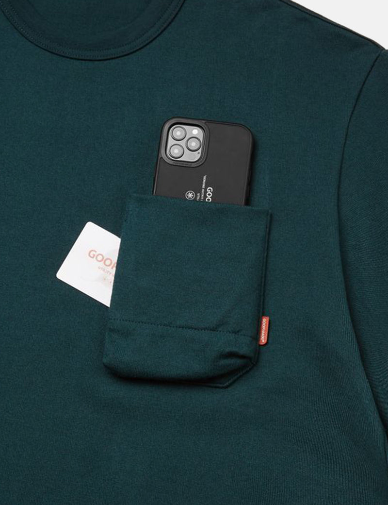 GOOPiMADE “TYPE-X” 3D Pocket T-Shirt - Turquoise Green