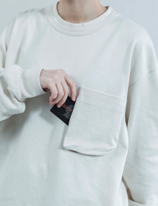 GOOPiMADE Type-X 3D Pocket Long Sleeve T-Shirt -  Ecru