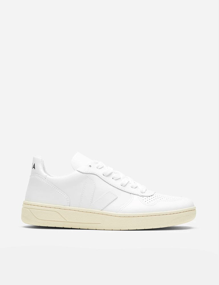 Womens Veja V-10 Leather Trainers - Extra White