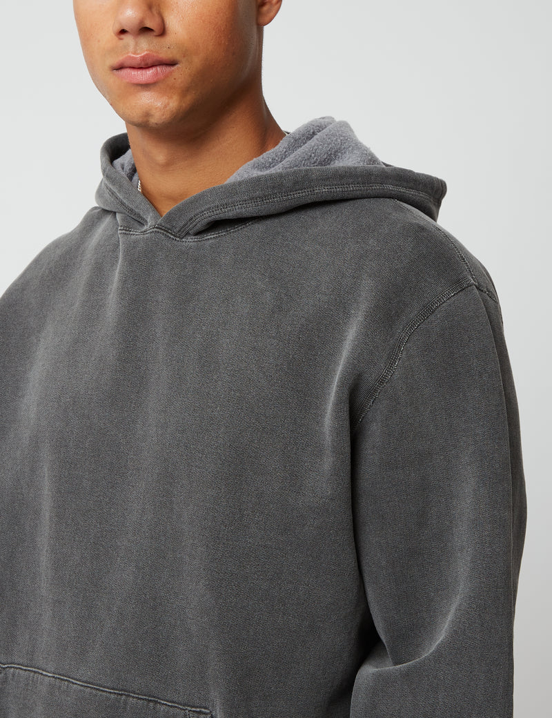 Bhode Pigment Dyed Hoodie (Organic/Canada Origin, 16oz) - Dusty Black