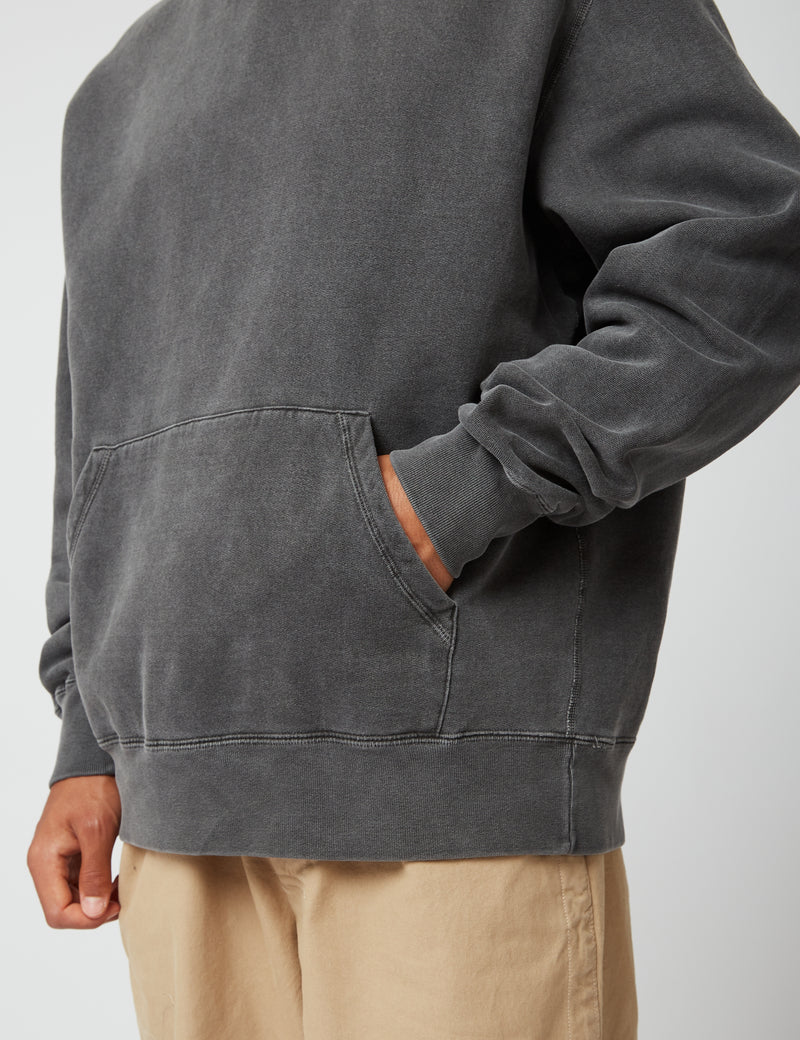 Bhode Pigment Dyed Hoodie (Organic/Canada Origin, 16oz) - Dusty Black