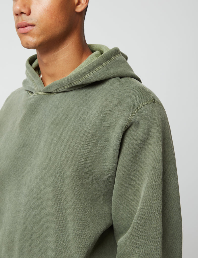 Bhode Pigment Dyed Hoodie (Organic/Canada Origin, 16oz) - Dusty Sage