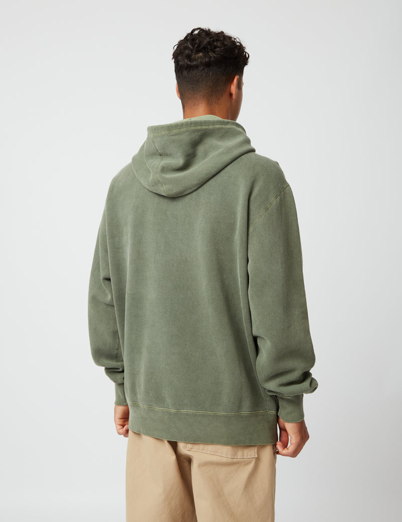 Bhode Pigment Dyed Hoodie (Organic/Canada Origin, 16oz) - Dusty Sage