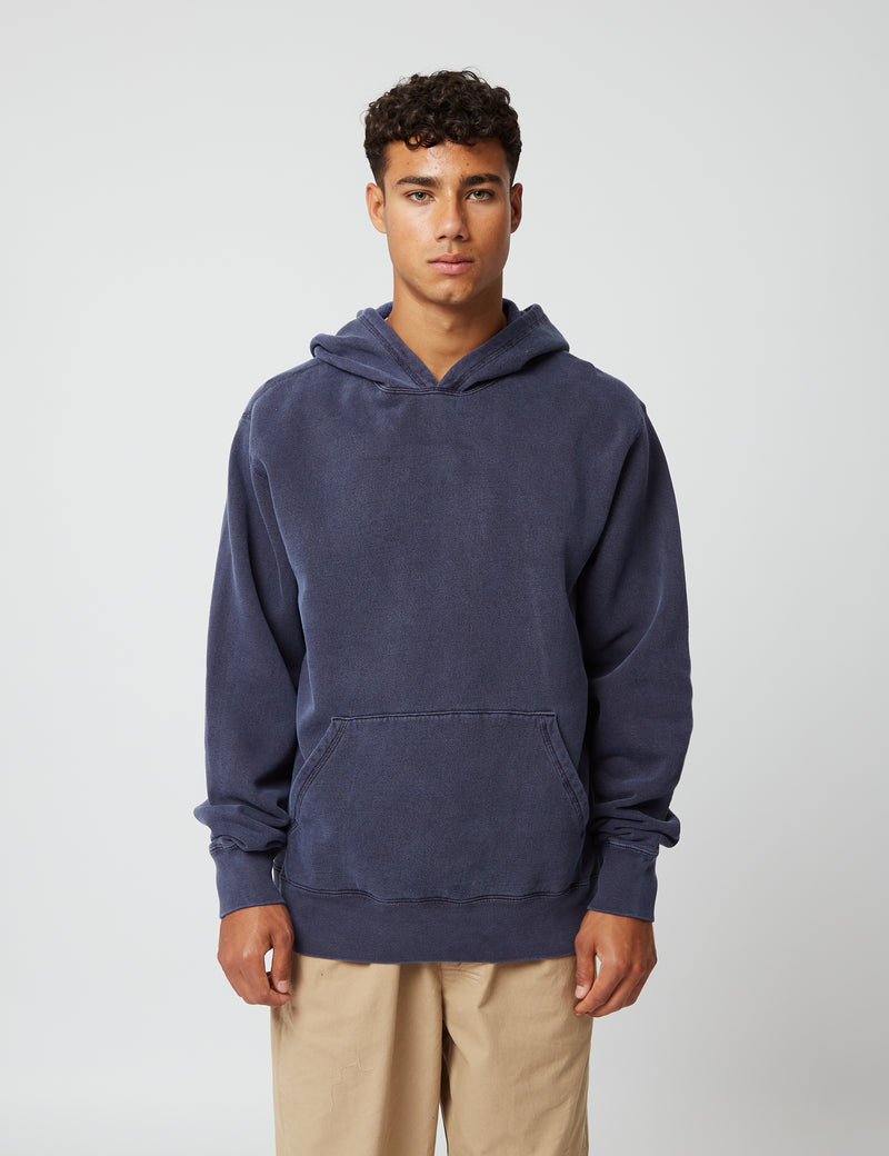 Bhode Pigment Dyed Hoodie (Organic/Canada Origin, 16oz) - Dusky Blue