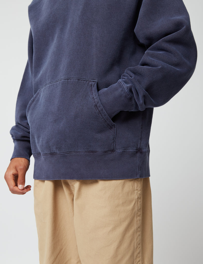 Bhode Pigment Dyed Hoodie (Organic/Canada Origin, 16oz) - Dusky Blue