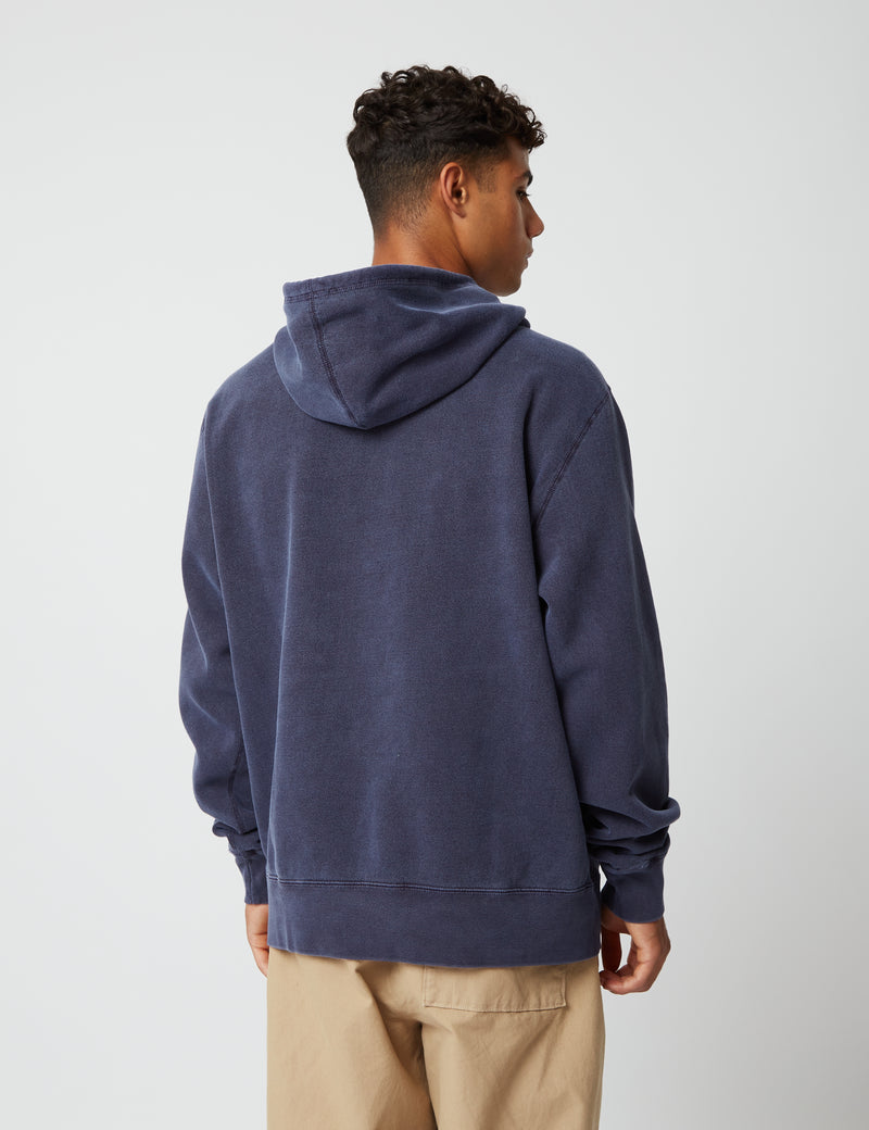 Bhode Pigment Dyed Hoodie (Organic/Canada Origin, 16oz) - Dusky Blue