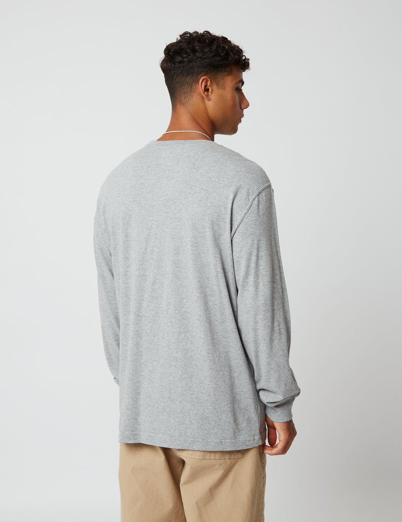 Bhode Long Sleeve T-Shirt (Organic/Canada Origin, 9oz) - Archive Grey