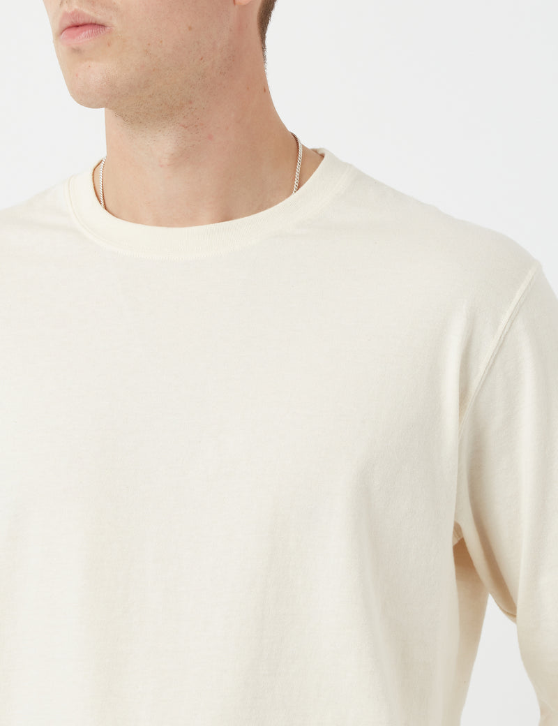 Bhode Long Sleeve T-Shirt (Organic/Canada Origin, 9oz) - Ecru