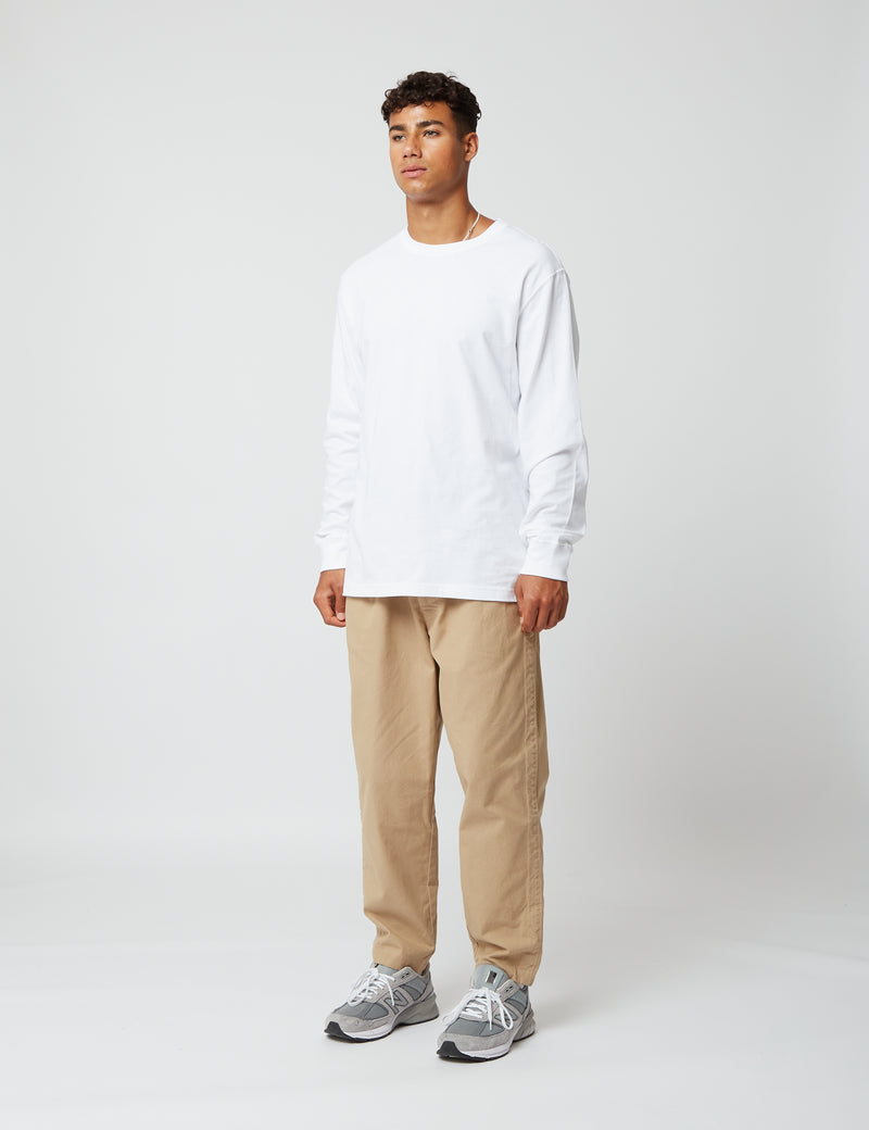 Bhode Long Sleeve T-Shirt (Organic/Canada Origin, 9oz) - White