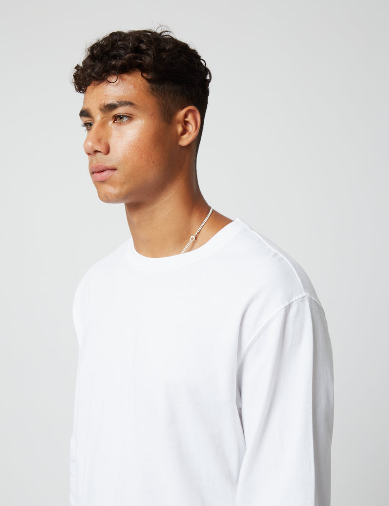 Bhode Long Sleeve T-Shirt (Organic/Canada Origin, 9oz) - White