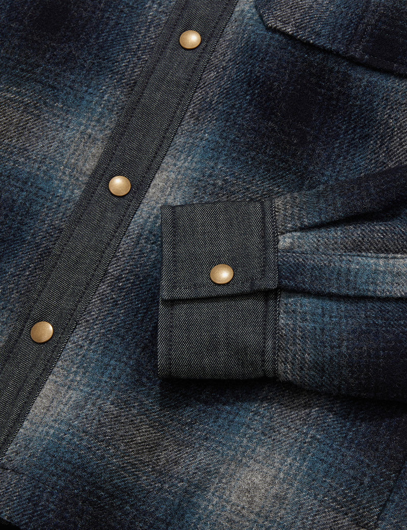 A.P.C. Mark Plaid Jacket (Wool) - Steel Blue