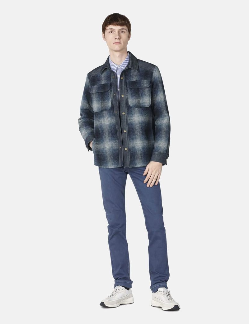 A.P.C. Mark Plaid Jacket (Wool) - Steel Blue