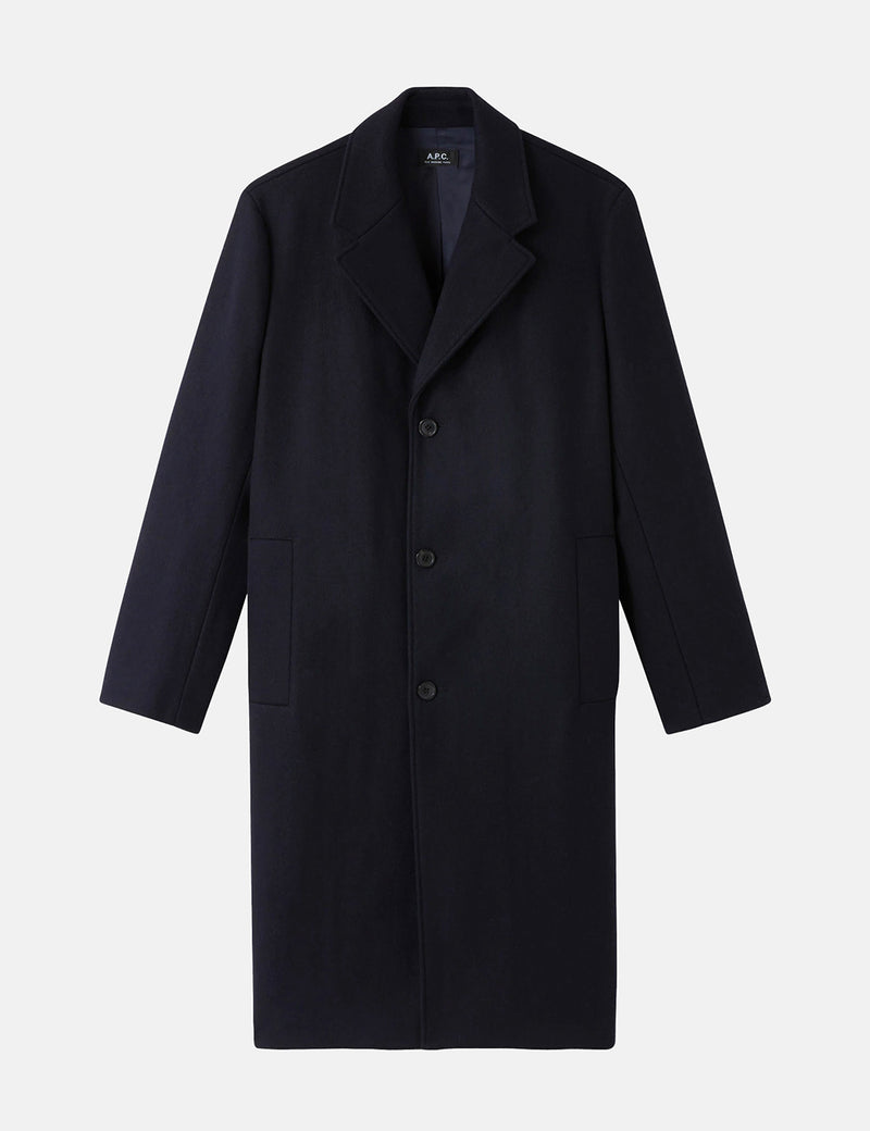 A.P.C. Sacha Coat (Woolen Cloth) - Navy Blue