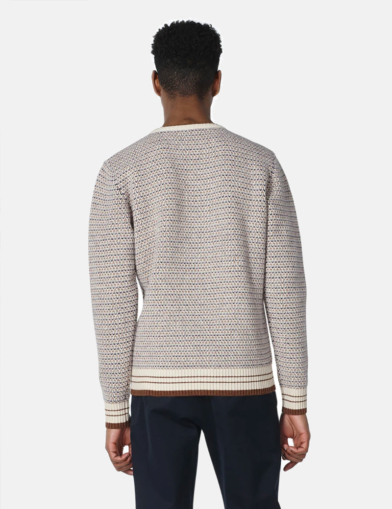 A.P.C. Ben Sweater (Lambswool Jacquard) - Ecru