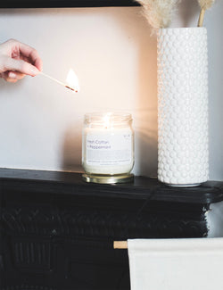 Wax + Wick Fresh Cotton + Peppermint Candle