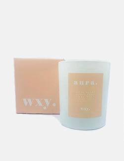 wxy. Aura. Candle (7oz) - White Woods & Amber Down