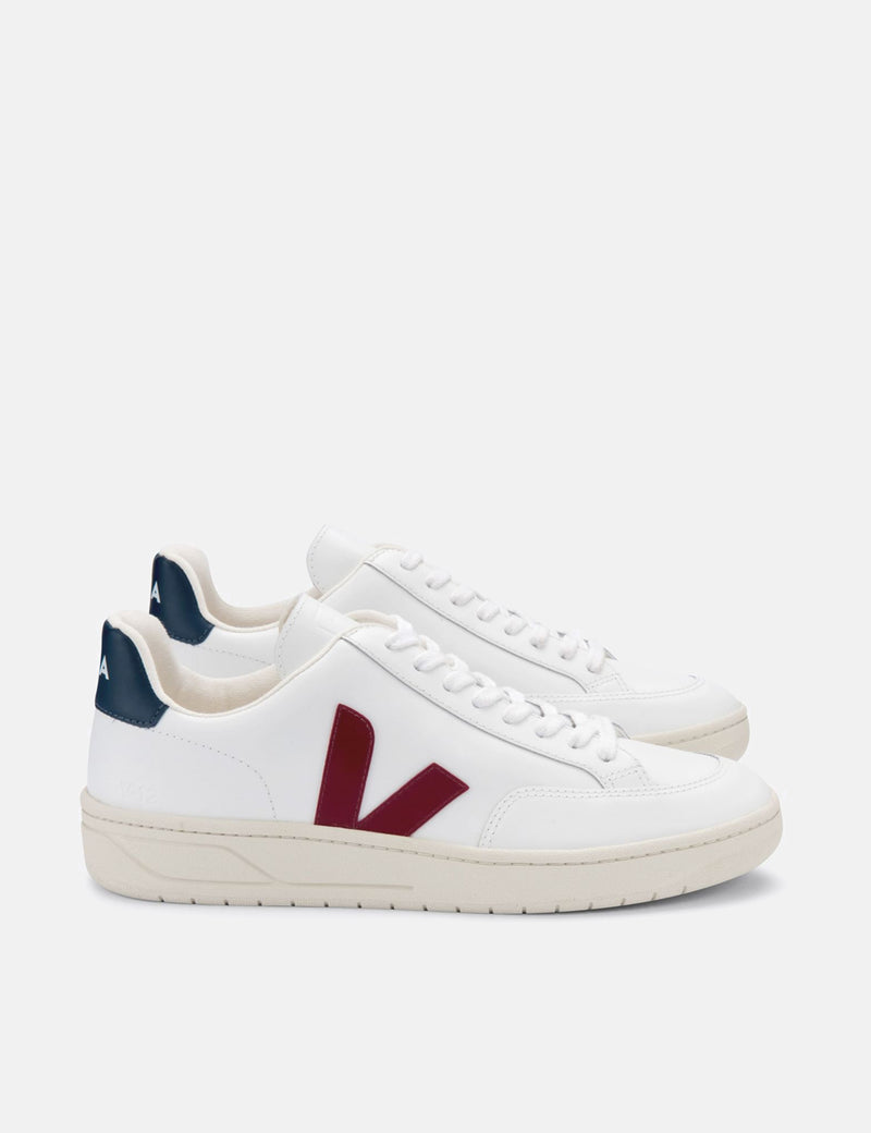 Veja V-12 B-Mesh Trainers - Extra White/Marsala/Nautico