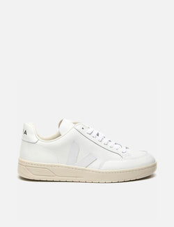 Womens Veja V-12 Leather Trainers - Extra White